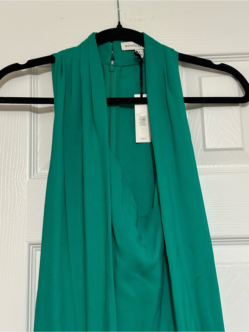 Banana Republic Emerald Green Sleeveless Stretch Crepe  Maxi Wrap Dress - Picture 7 of 13